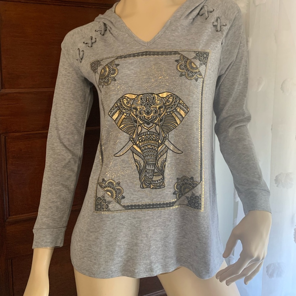 No Boundaries brand Gold elephant hoodie, size 7
